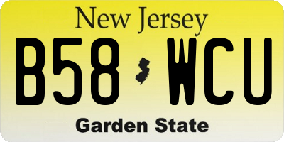 NJ license plate B58WCU