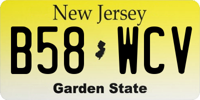 NJ license plate B58WCV