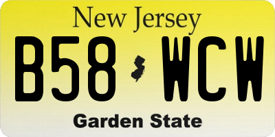 NJ license plate B58WCW
