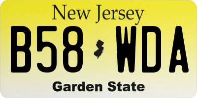 NJ license plate B58WDA