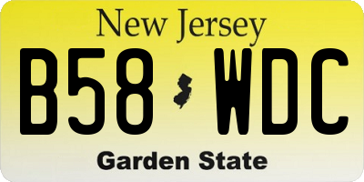 NJ license plate B58WDC