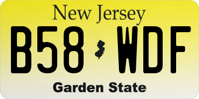 NJ license plate B58WDF