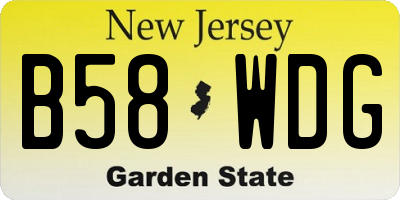 NJ license plate B58WDG