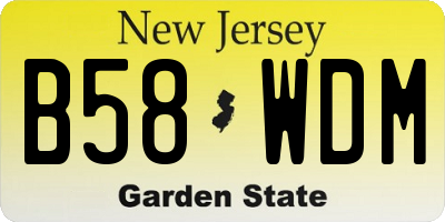 NJ license plate B58WDM