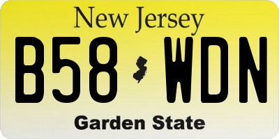 NJ license plate B58WDN