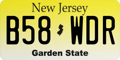 NJ license plate B58WDR