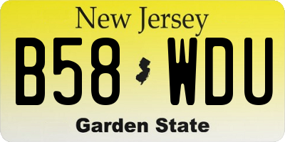 NJ license plate B58WDU