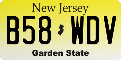 NJ license plate B58WDV