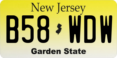 NJ license plate B58WDW