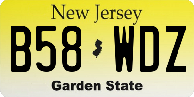 NJ license plate B58WDZ