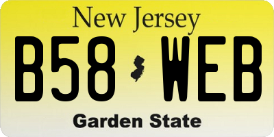 NJ license plate B58WEB
