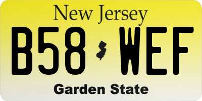 NJ license plate B58WEF
