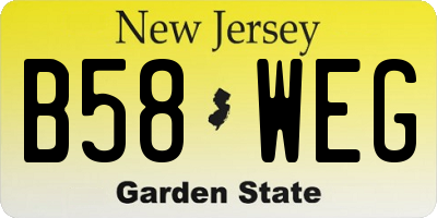 NJ license plate B58WEG