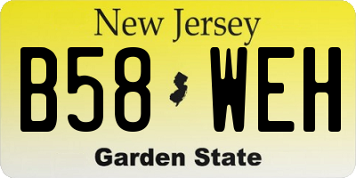 NJ license plate B58WEH