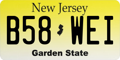 NJ license plate B58WEI