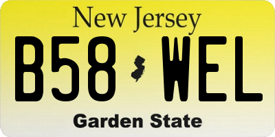 NJ license plate B58WEL