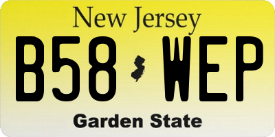 NJ license plate B58WEP