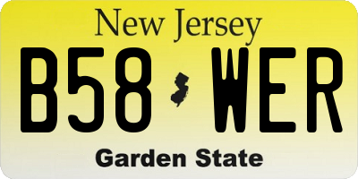 NJ license plate B58WER