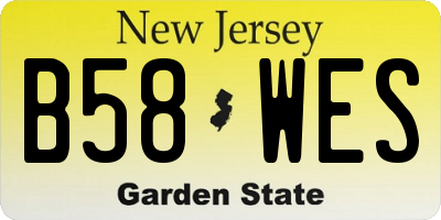 NJ license plate B58WES