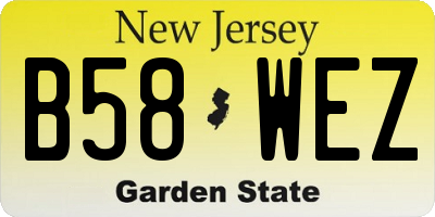 NJ license plate B58WEZ