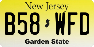 NJ license plate B58WFD