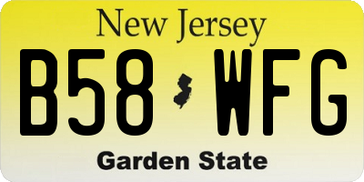 NJ license plate B58WFG