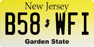 NJ license plate B58WFI