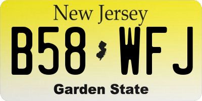 NJ license plate B58WFJ