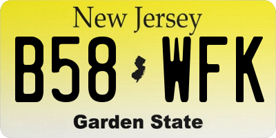 NJ license plate B58WFK