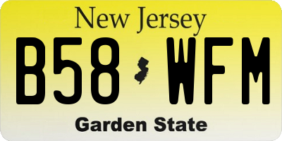 NJ license plate B58WFM
