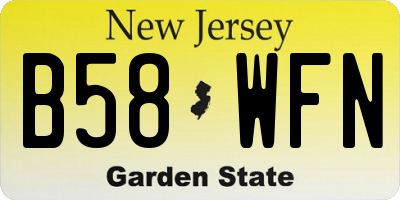 NJ license plate B58WFN