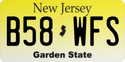 NJ license plate B58WFS
