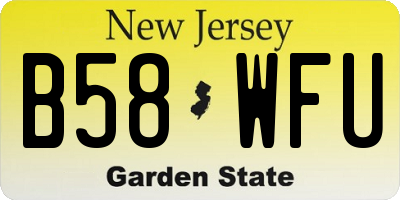 NJ license plate B58WFU