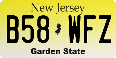 NJ license plate B58WFZ