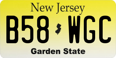 NJ license plate B58WGC