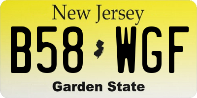 NJ license plate B58WGF
