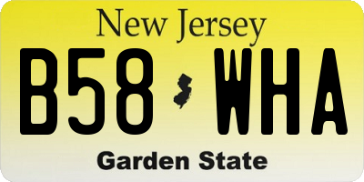 NJ license plate B58WHA