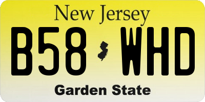 NJ license plate B58WHD