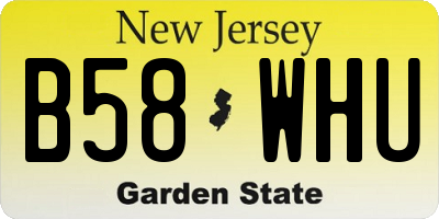 NJ license plate B58WHU