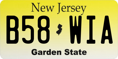 NJ license plate B58WIA