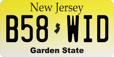 NJ license plate B58WID