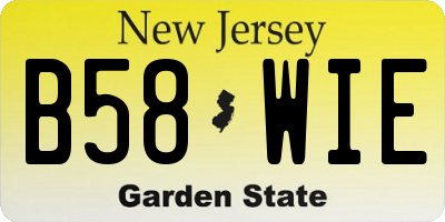 NJ license plate B58WIE
