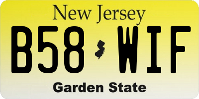 NJ license plate B58WIF
