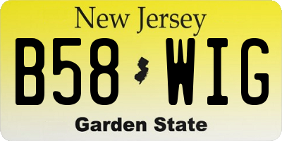 NJ license plate B58WIG