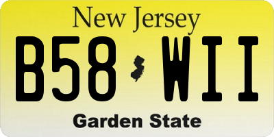 NJ license plate B58WII