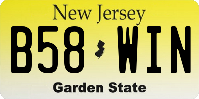 NJ license plate B58WIN