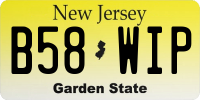 NJ license plate B58WIP