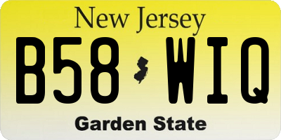 NJ license plate B58WIQ