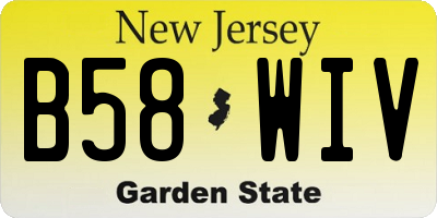 NJ license plate B58WIV