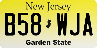 NJ license plate B58WJA